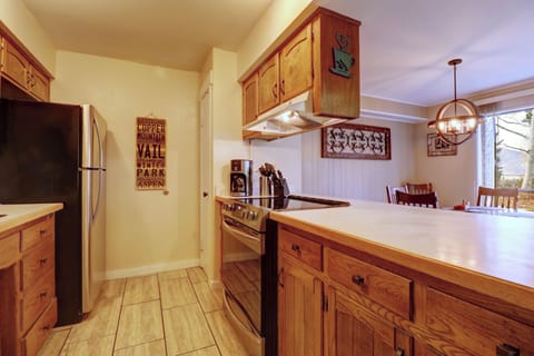Kitchen area looking out to dining area.