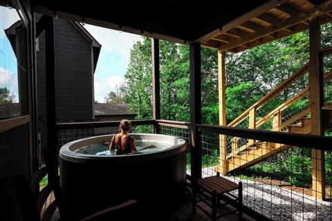 Hot tub and outdoor TV