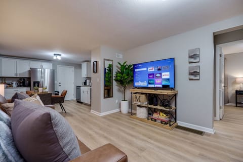 Unwind after a long day of exploring in our cozy living room, equipped with board games and a smart TV for family movie nights. Embrace comfort and laughter in this inviting space!