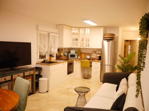 Apartment, Balcony, City View | Shared kitchen | Full-size fridge, microwave, oven, stovetop