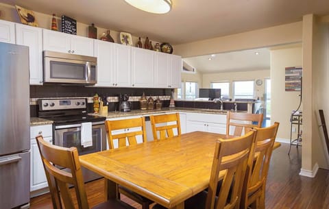 The kitchen is fully stocked for all your cooking needs.