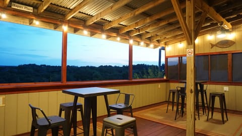 The 2nd-story covered deck is the perfect hangout at the end of the day!