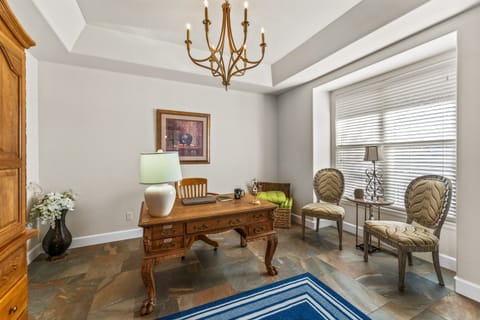 In home office perfect to allow a quiet place to tend to work if needed,