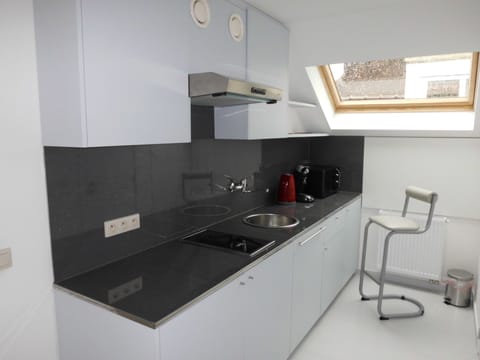 Studio | Private kitchen | Full-size fridge, microwave, stovetop, coffee/tea maker