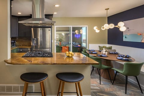 Open kitchen with more seating options