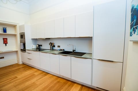 Superior Apartment, 1 Bedroom | Private kitchen | Full-size fridge, microwave, oven, stovetop