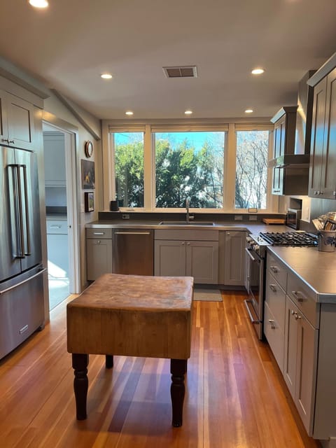 looking into kitchen