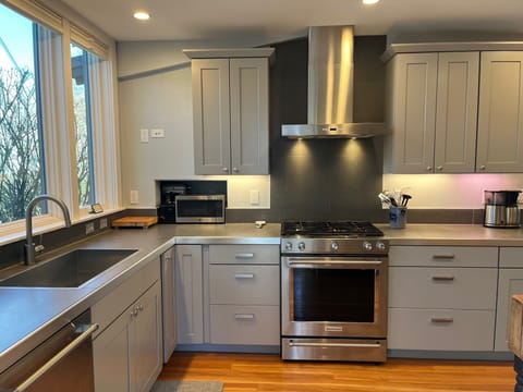 kitchen with stove etc. 