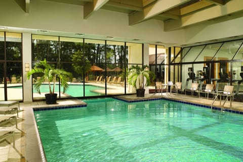 Indoor pool, seasonal outdoor pool, pool umbrellas, sun loungers