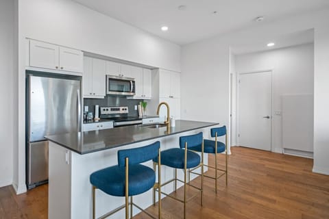 Full, luxury kitchen with stunning views.