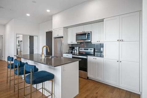 Full, luxury kitchen with stunning views.