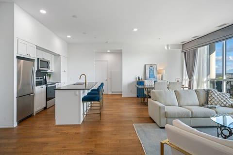 Full, luxury kitchen with stunning views.