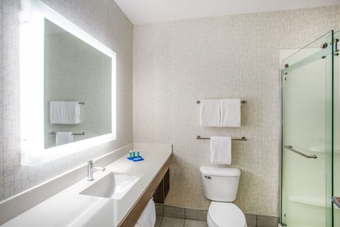 Suite, 1 King Bed, Accessible (Hearing) | Bathroom | Free toiletries, hair dryer, towels