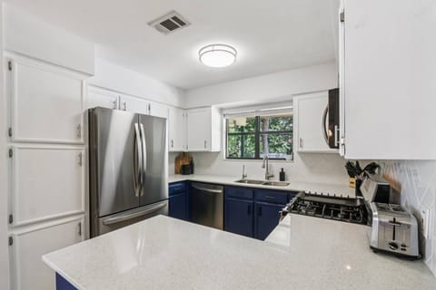 Kitchen includes dishwasher, Keurig and drip coffee maker, toaster, microwave, refrigerator and all cooking accessories