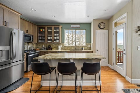 With ample smooth counter space guests can bake and cook delicious meals.