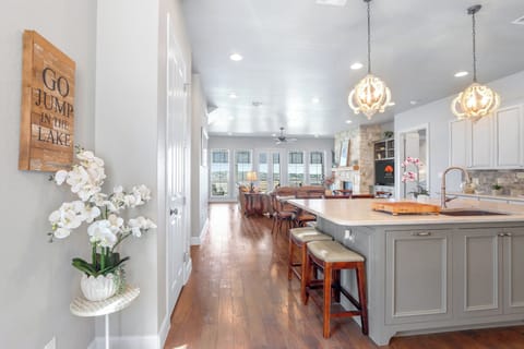 View as you enter the home. You will walk past the kitchen into the main living area of the home.