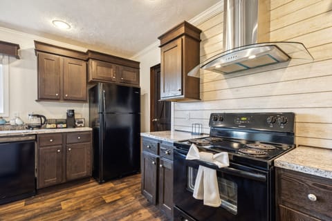 Indoors, Kitchen, Refrigerator, Cooktop, Oven