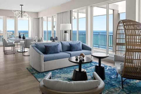 Presidential Suite, 1 Bedroom, Oceanfront | Living room | 47-inch Smart TV with satellite channels, TV, Netflix