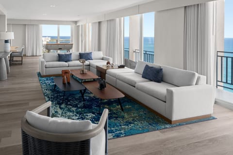 Presidential Suite, 1 Bedroom, Oceanfront | Living room | 47-inch Smart TV with satellite channels, TV, Netflix