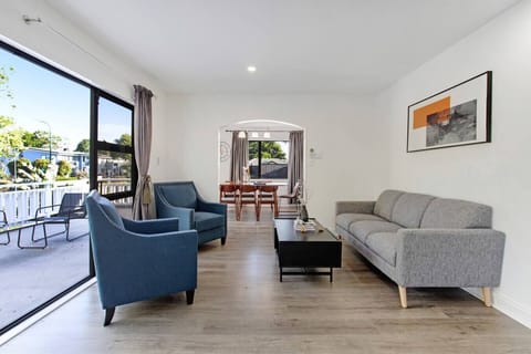 Open the ranch slider to enjoy the indoor/outdoor flow onto the balcony.