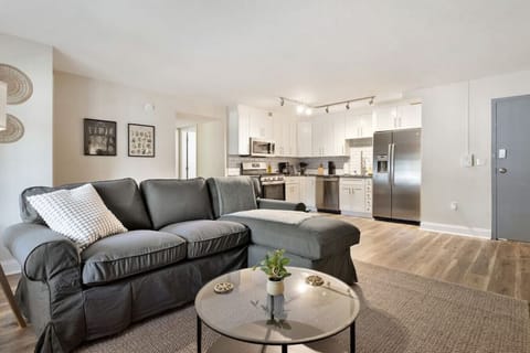 As you take a seat in the living room, the comfortable furniture and tasteful design make it easy to unwind.