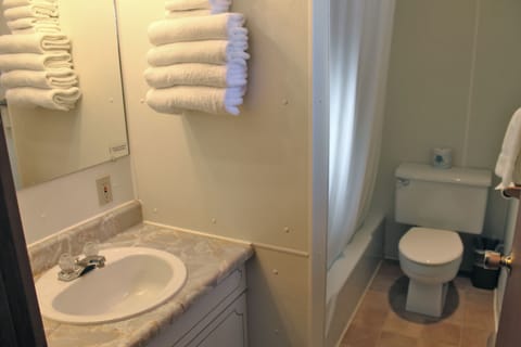 Standard Room, 2 Queen Beds | Bathroom | Free toiletries, hair dryer, towels, soap