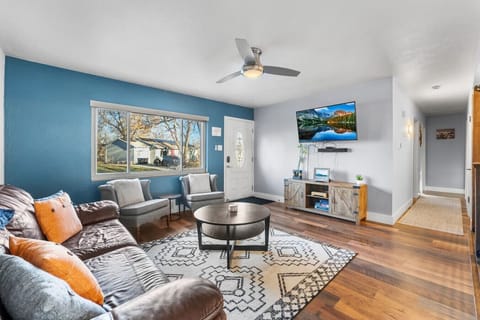 Lounge around in the living room after a long day exploring Denver