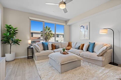 A spacious and lovely sectional that comfortably accommodates all four guests