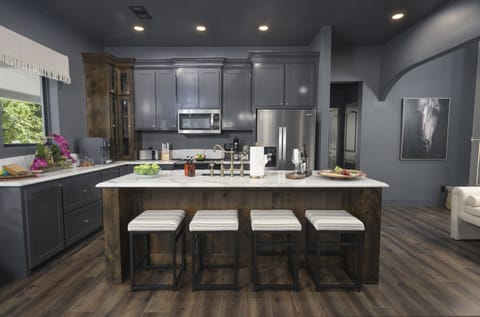 Add 4 seats at the kitchen island.