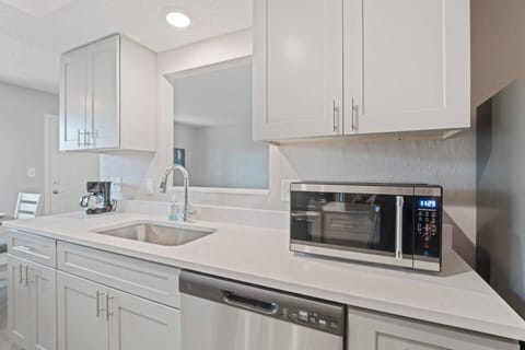 Kitchen with microwave and coffee maker