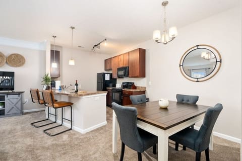 Our dining area is perfect for dinner, game night, or just spreading out with paperwork.