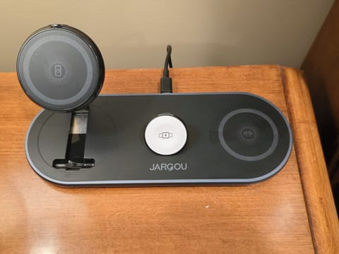 Wireless charging at 6 bedside tables, & charging at 2 other bedside tables