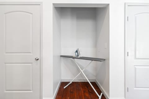 Iron in Comfort with our Kitchen-Adjacent Ironing Board 💡