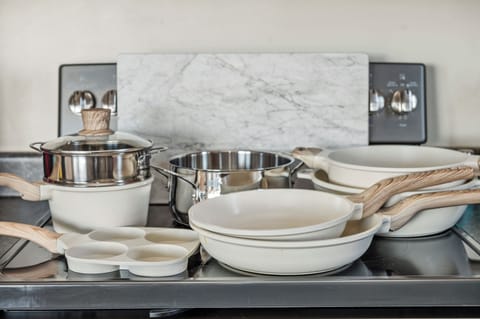 Plenty of cookware to prepare a meal for your family.