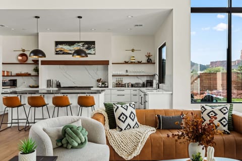 Cook and connect in this spacious, modern kitchen with desert views.