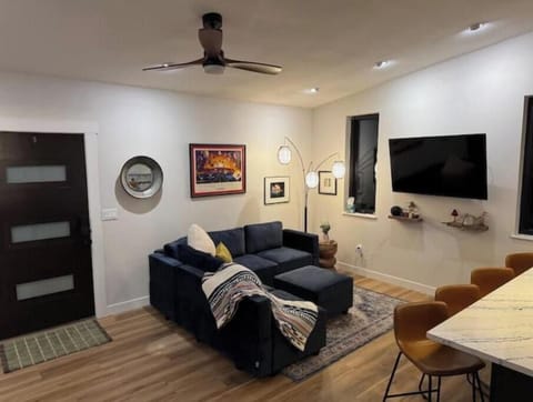 Living room - sofa converts to double bed.