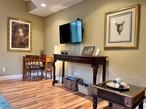 Living room with a desk