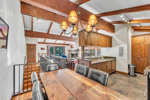 Kitchen: Drip coffee maker, toaster, Crockpot, cooking utensils, tableware