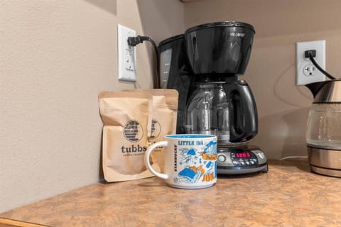 Coffee maker and starter grounds ready for your morning!