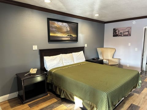 Standard Single Room, 1 King Bed, Non Smoking | Desk, laptop workspace, blackout drapes, iron/ironing board