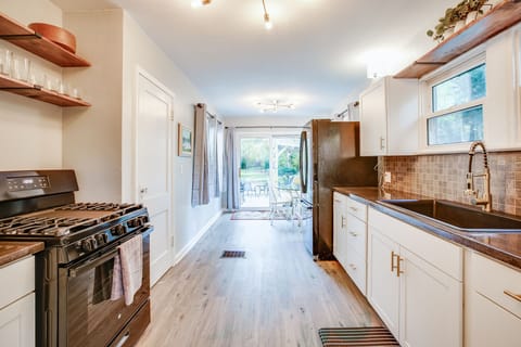 Brew some coffee or cook a meal in the main kitchen, fully stocked.