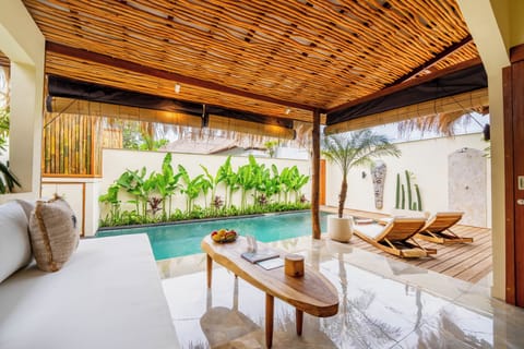 Villa, 1 Bedroom, Pool View | Living area | Flat-screen TV