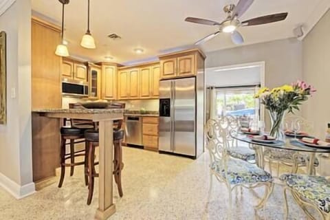 Bar seating is a great place for overflow seating or to serve and enjoy a cocktail.