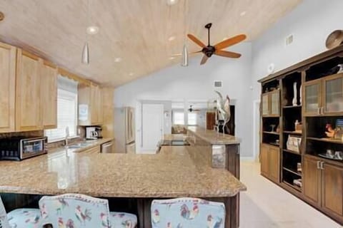 View from the back of the house to the front shows the large open plan of the home.