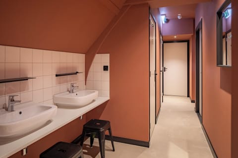 Bed in Female dorm with no window | Bathroom | Shower, toilet paper