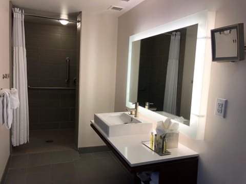 Suite, 1 Queen Bed | Bathroom | Free toiletries, hair dryer, towels, soap