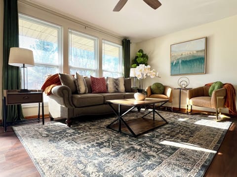 Relax in the comfortable living room.