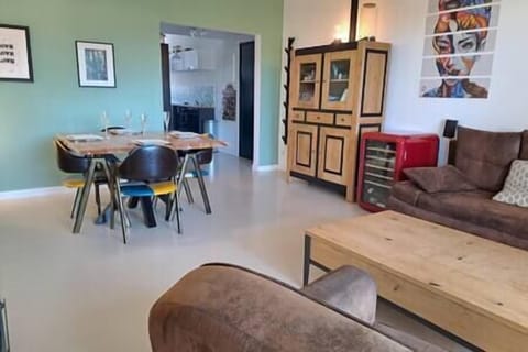 living room, sofa, dining room