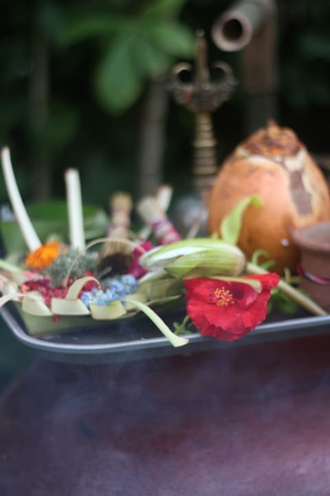 Outdoor banquet area