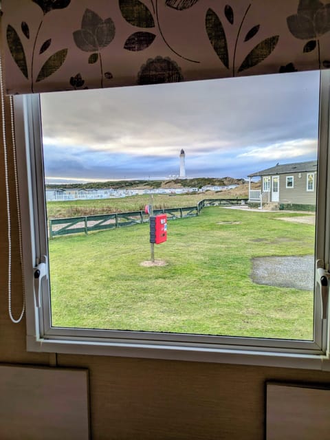 View of the lighthouse from the twin bedroom.